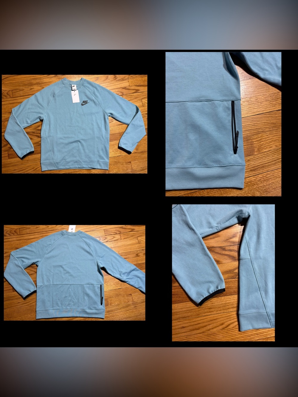 Nike Tech Essentials Sweatshirt Light Blue Terry Crewneck Men's sz Medium New